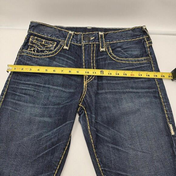 True Religion Ricky SUPER Stitch Geno Slim Fit Mens Blue Jeans 32‎ x 27 (EA-5) - Picture 3 of 16